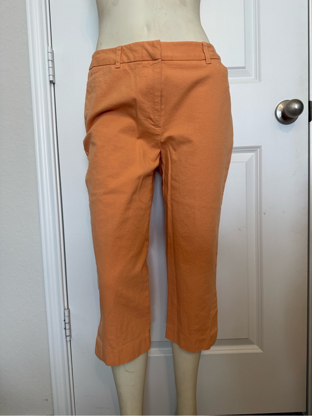 Talbots Petites Cotton Stretch Orange Perfect Crops Capri Pants